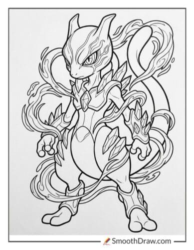 Dark Mewtwo Coloring Pages