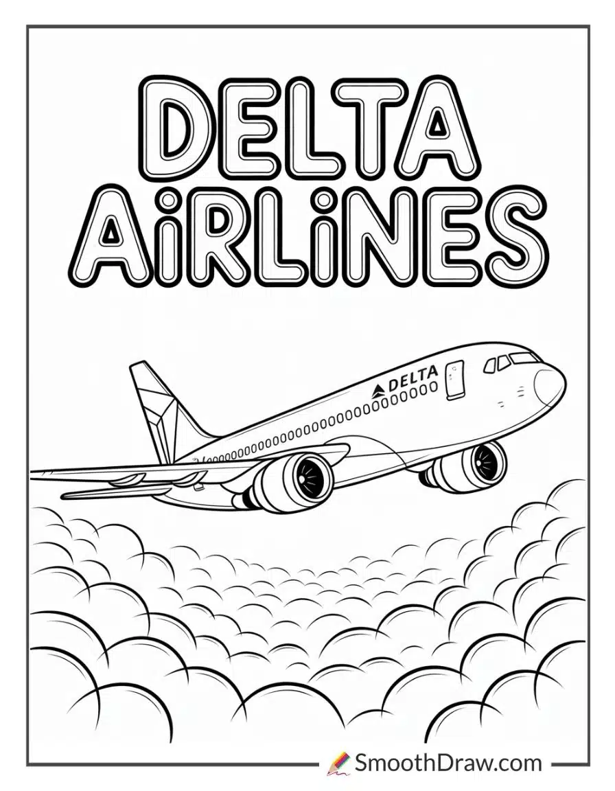 Delta Airplane Coloring Page