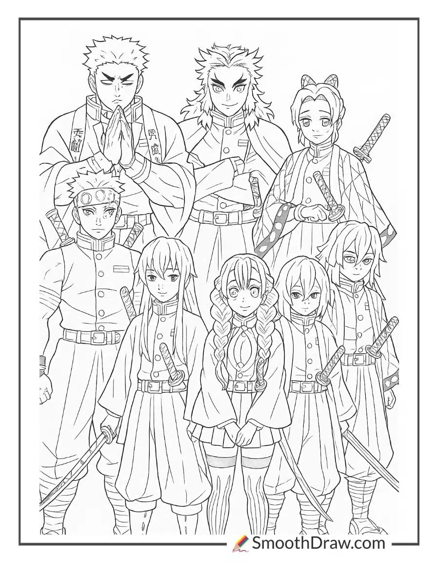 Demon Slayer Coloring Pages All Character
