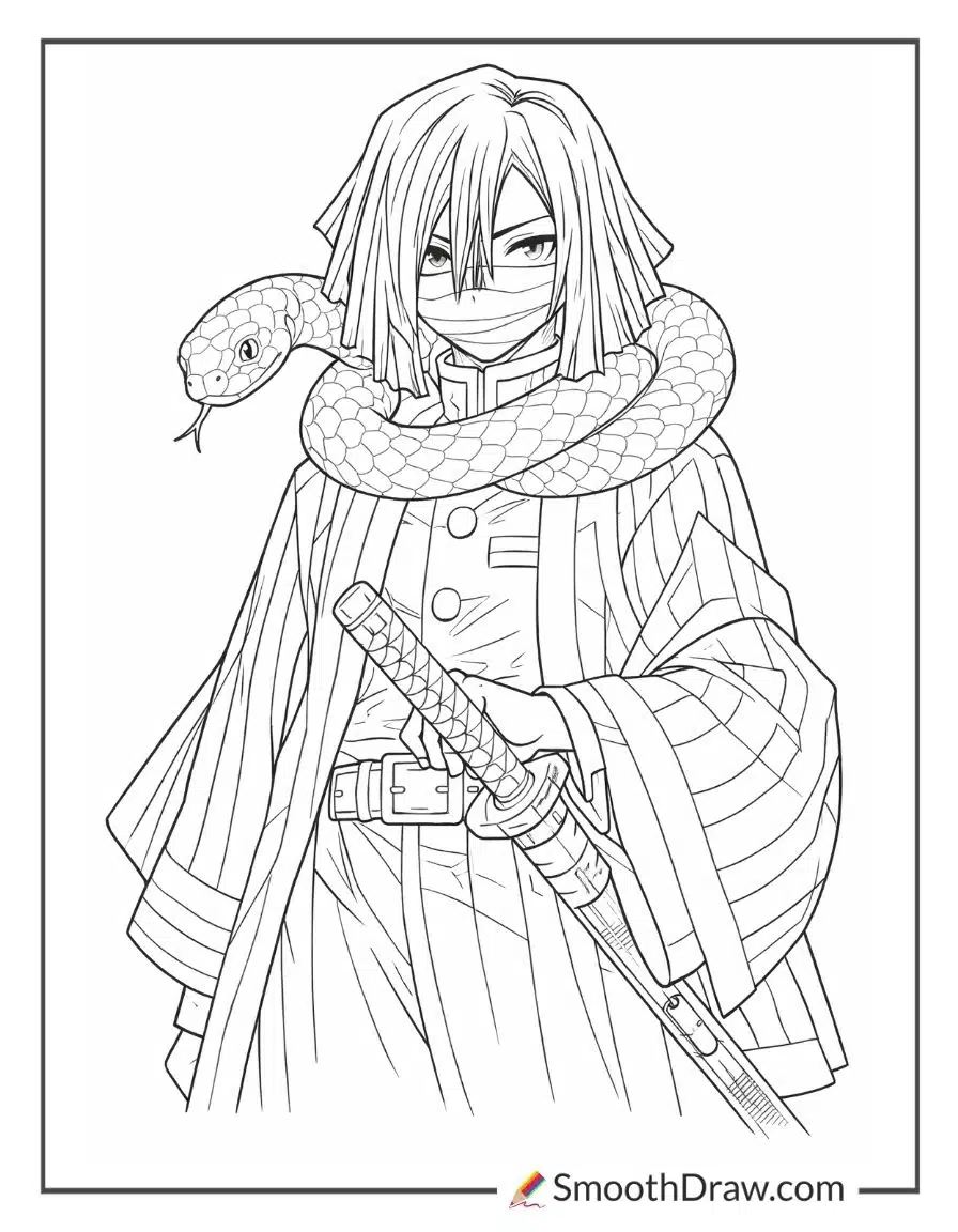 Demon Slayer Coloring Pages Obanai