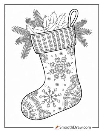 Detailed Christmas Stocking Coloring Pages