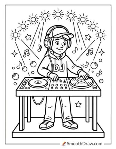 Dj Music Man Coloring Pages