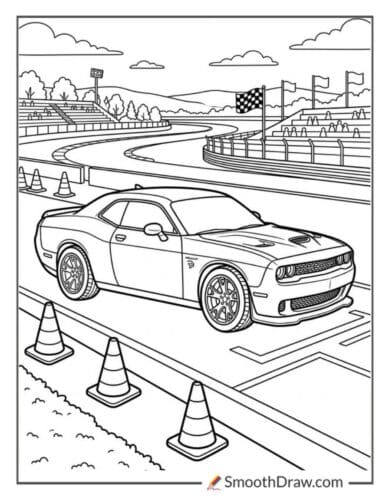 Dodge Challenger Hellcat Coloring Pages