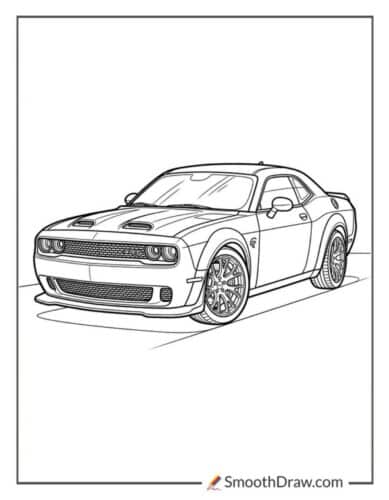 Dodge Challenger Srt Hellcat Coloring Pages