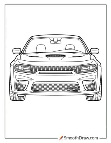 Dodge Charger Hellcat Coloring Pages