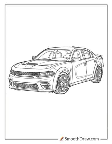 Dodge Charger Srt Hellcat Coloring Pages
