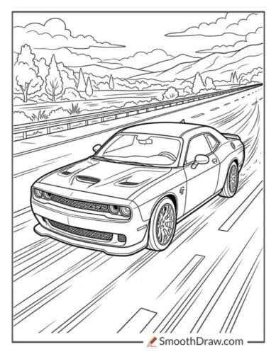 Dodge Hellcat Coloring Pages