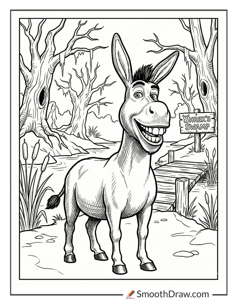 Donkey From Shrek Coloring Page