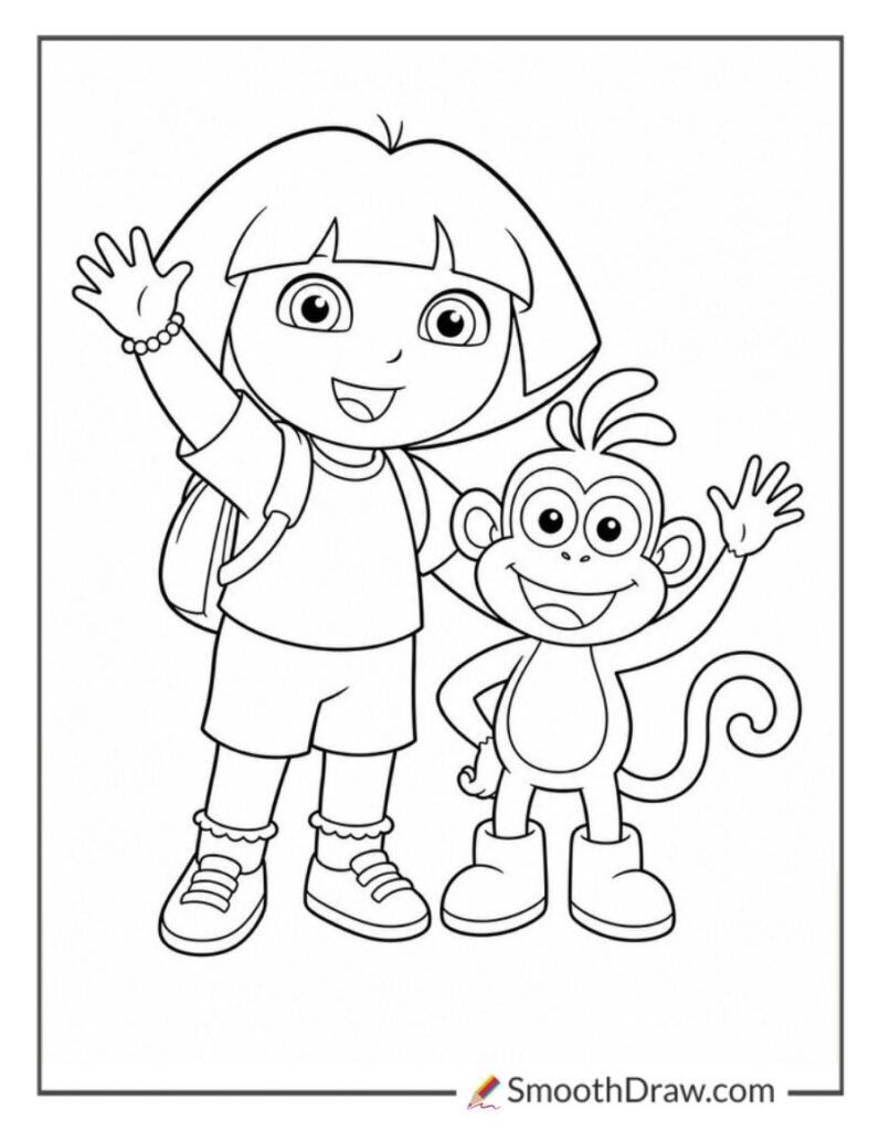 Dora Without Color 51 Dora The Explorer Coloring Pages (Free Printables)
