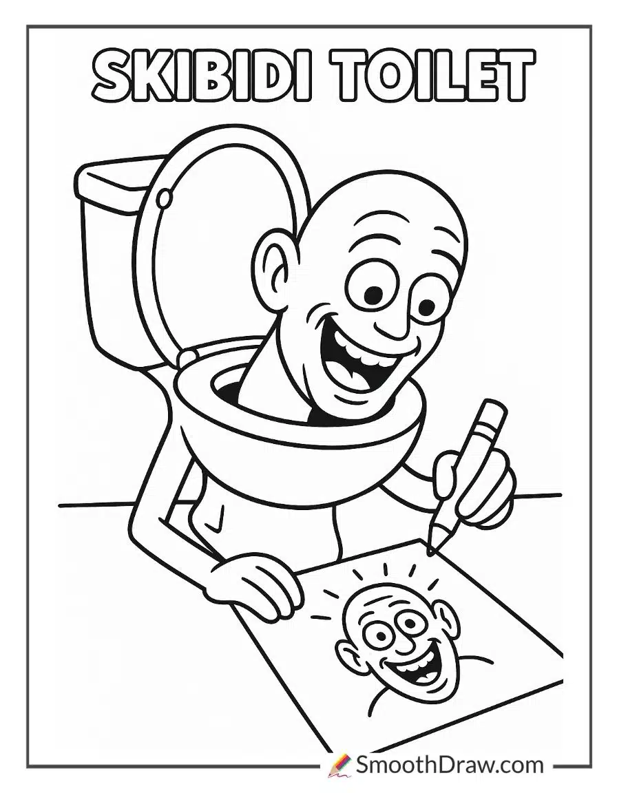 Drawing Skibidi Toilet Coloring Page