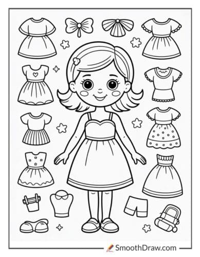 Dress Up Doll Coloring Pages