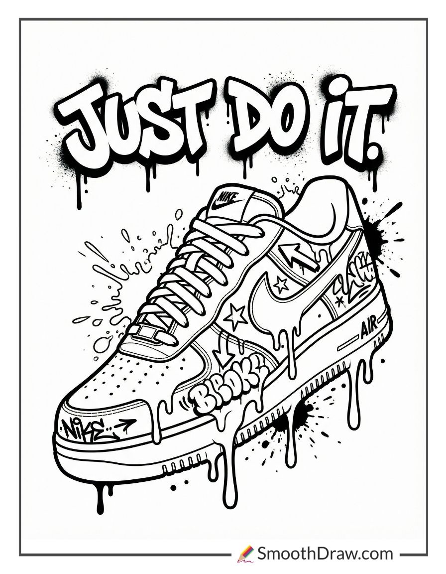 Drip Nike Coloring Page