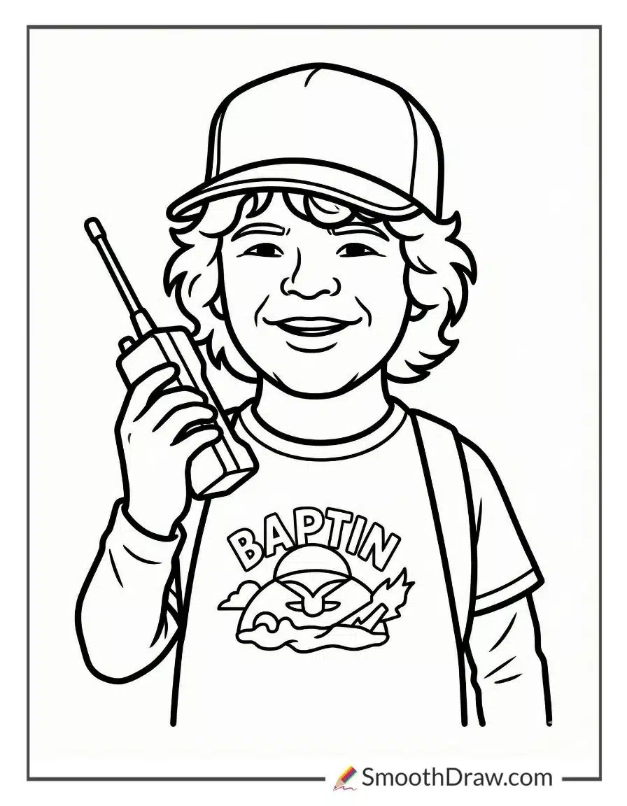Dustin Stranger Things Coloring Page