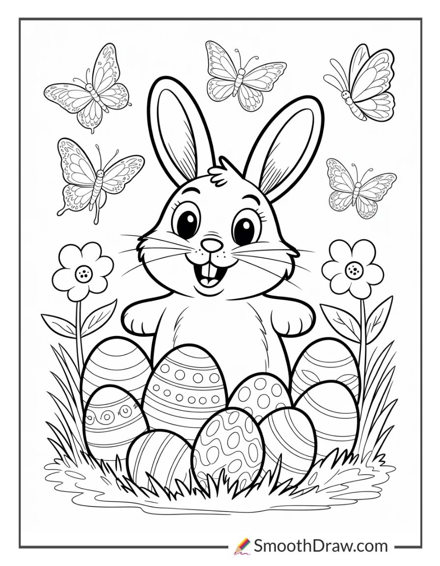Easter Bunny Coloring Pages For Kids