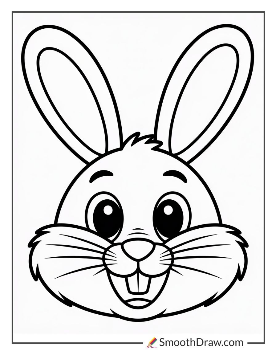Easter Bunny Head Coloring Page