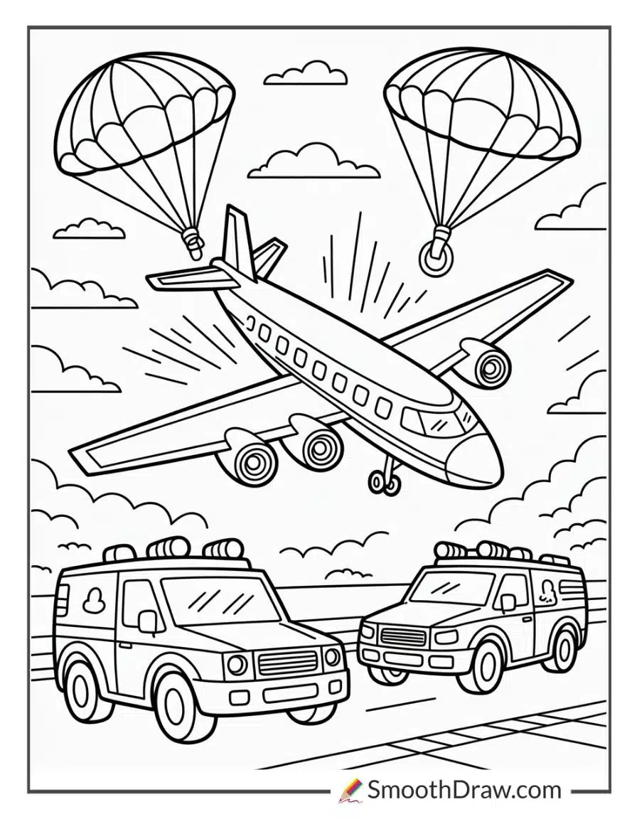 Easy Airplane Coloring Pages
