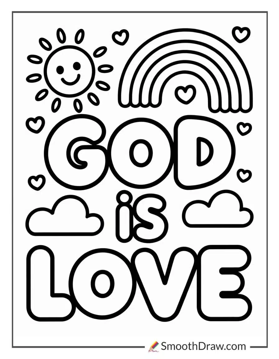 Easy Bible Verse Coloring Pages 1