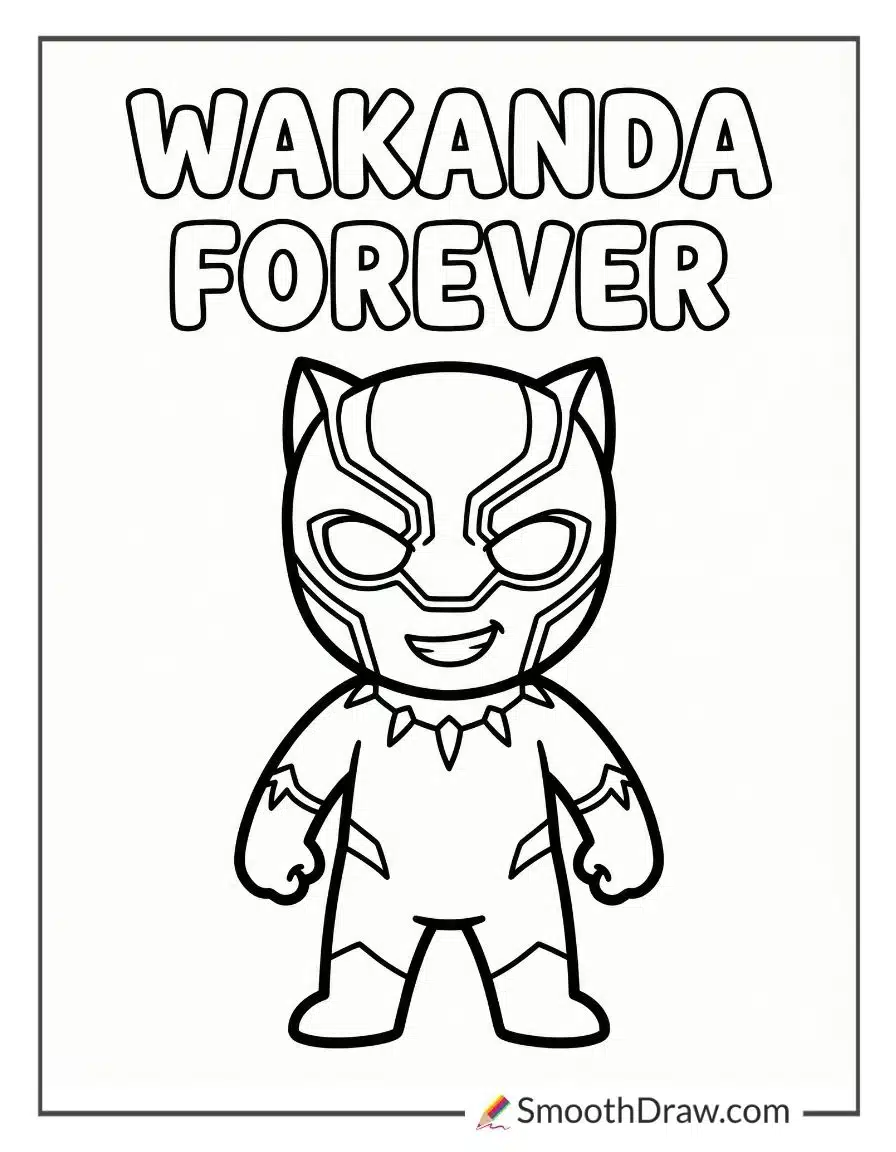 Easy Black Panther Coloring Pages