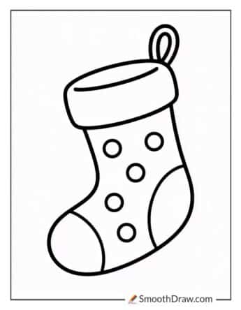 Easy Christmas Stocking Coloring Pages
