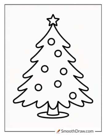 Easy Christmas Tree Coloring Page