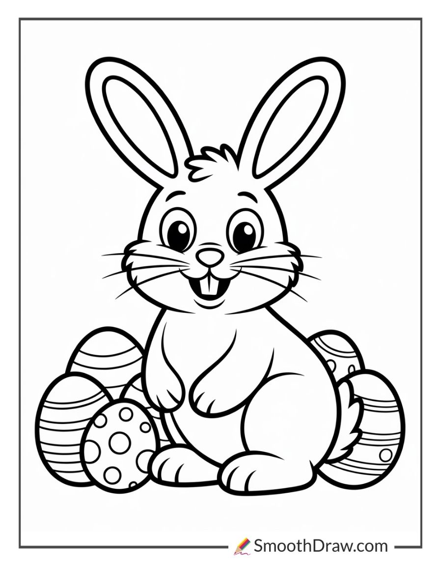 Easy Easter Bunny Coloring Pages