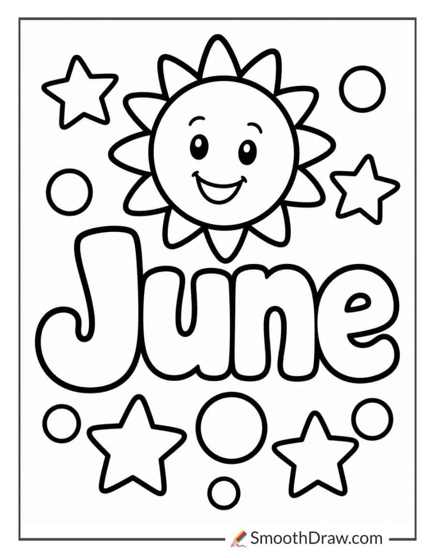 Easy June Coloring Pages