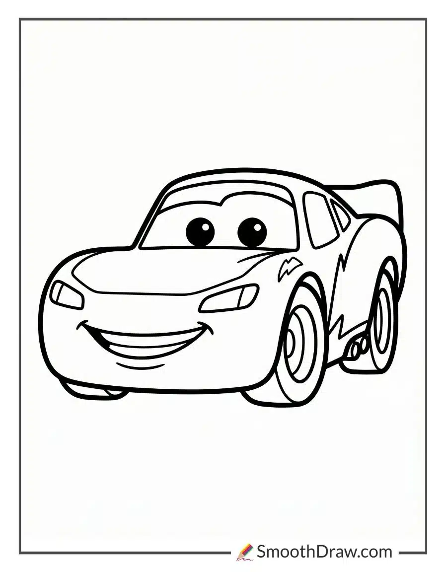 Easy Lightning Mcqueen Coloring Page