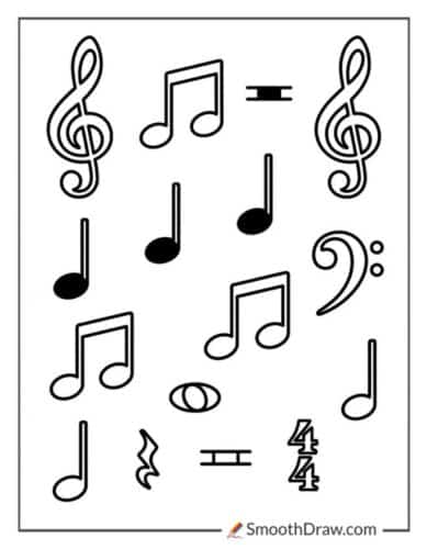 Easy Music Coloring Pages