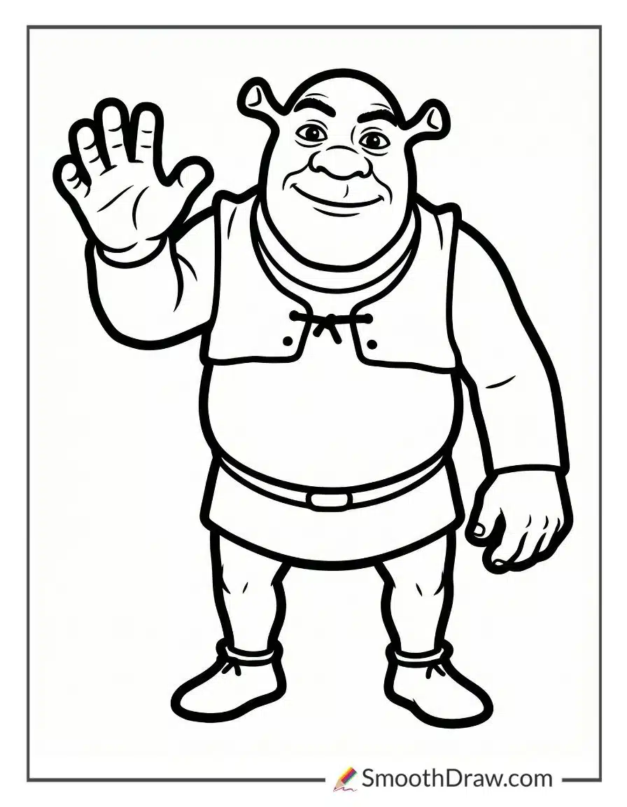 Easy Shrek Coloring Page