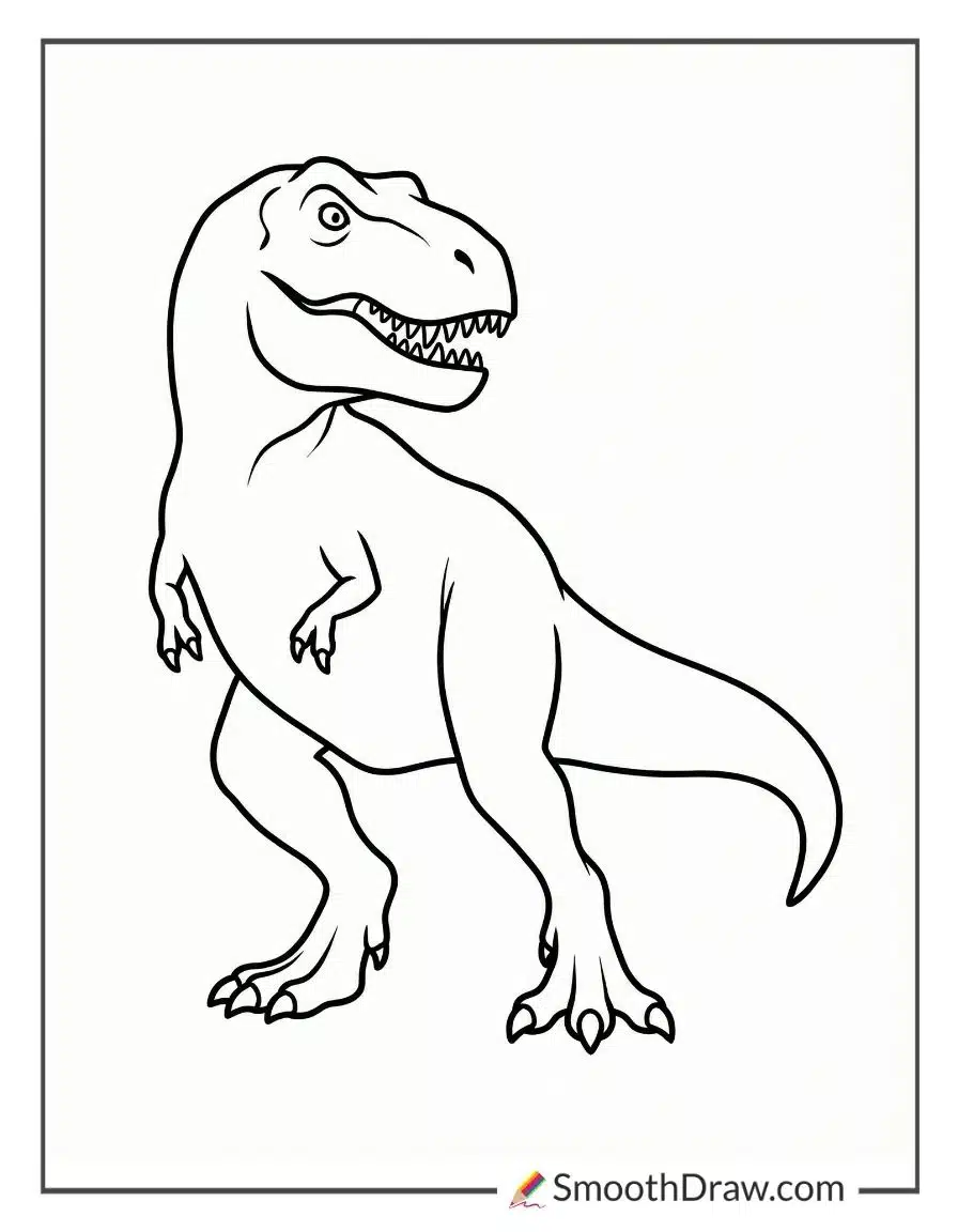 Easy T Rex Coloring Page