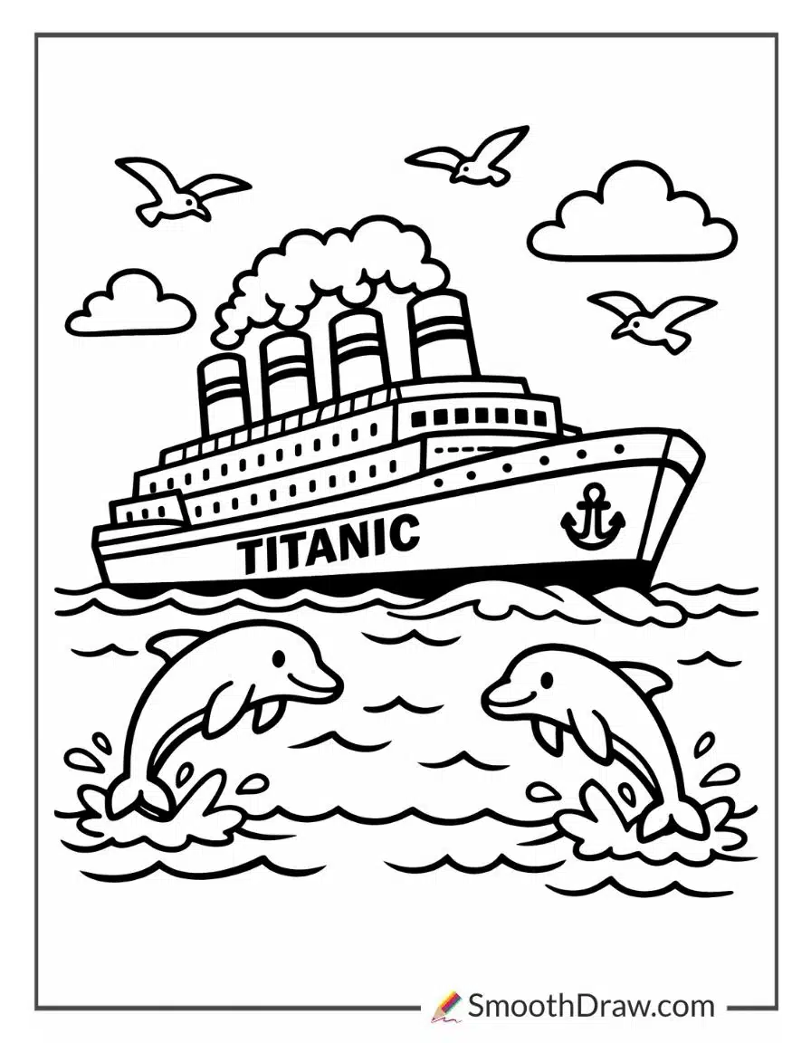 Easy Titanic Coloring Pages