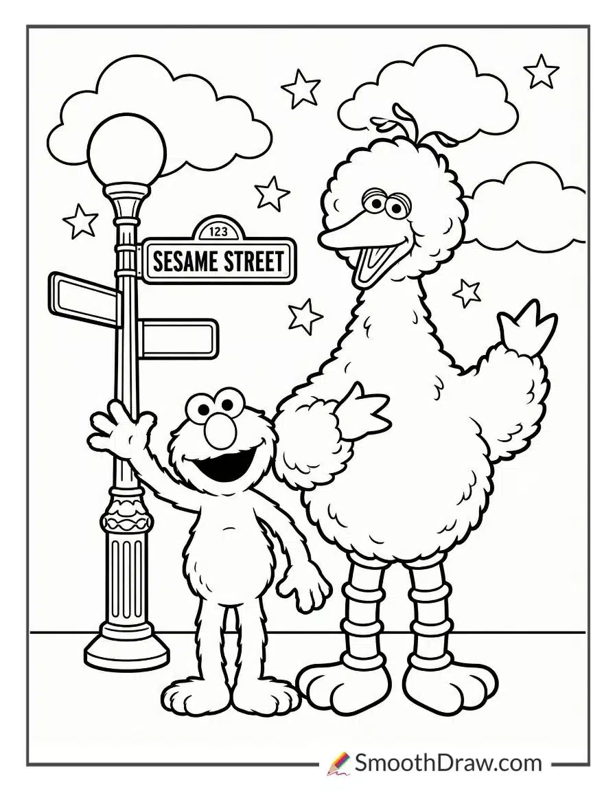 elmo and big bird coloring pages