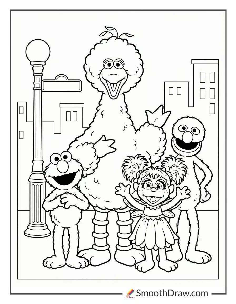 elmo and friends coloring pages