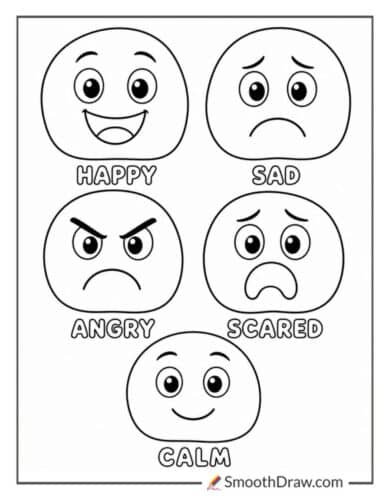 Emotions Coloring Pages