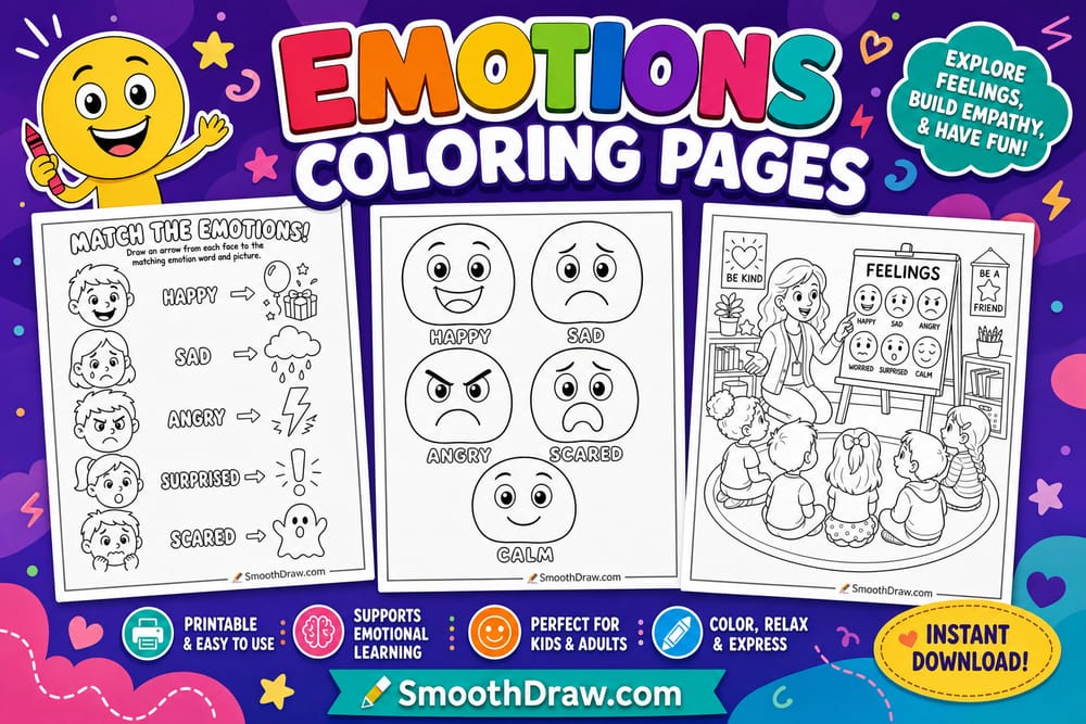 Emotions coloring pages