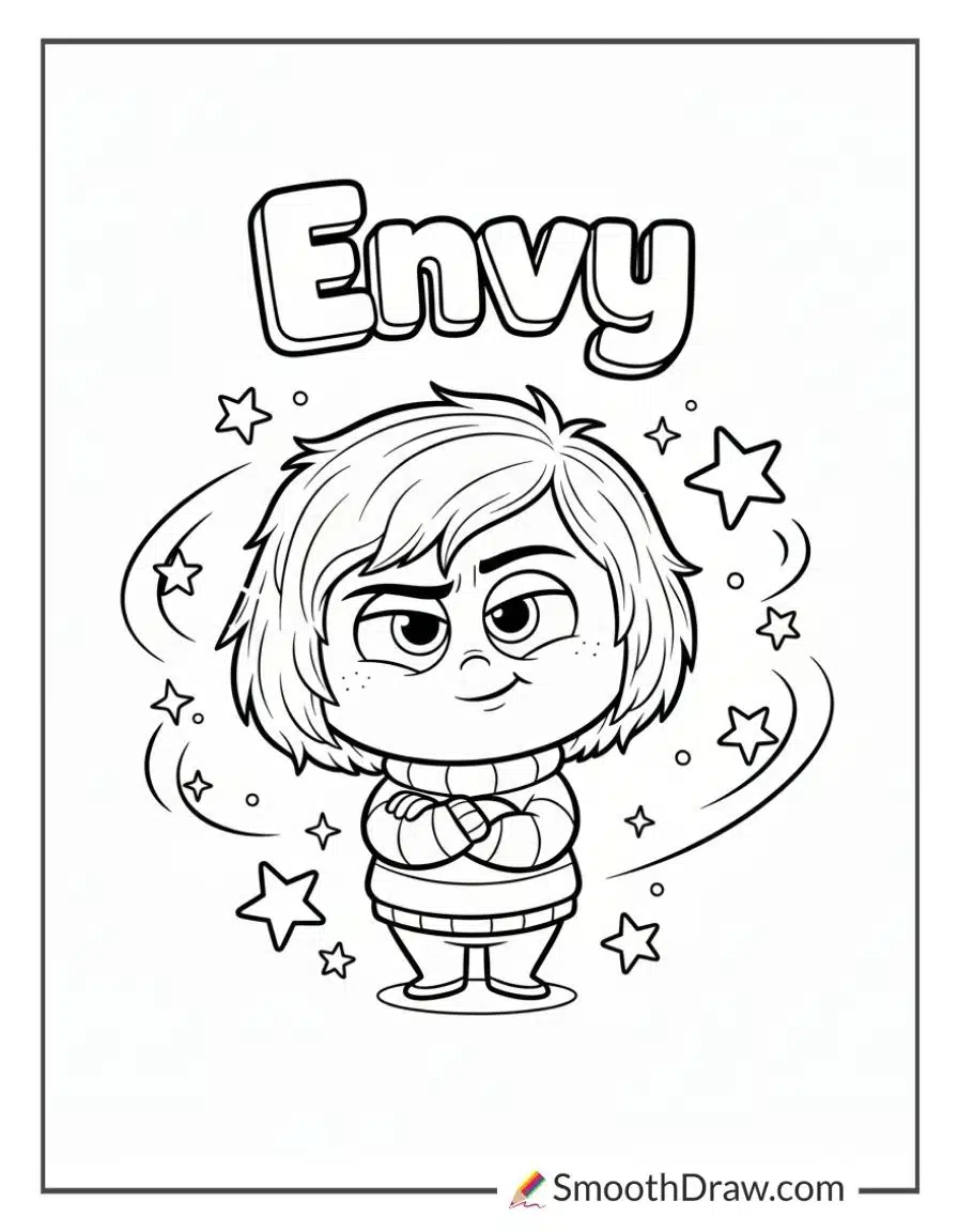Envy Inside Out Coloring Page