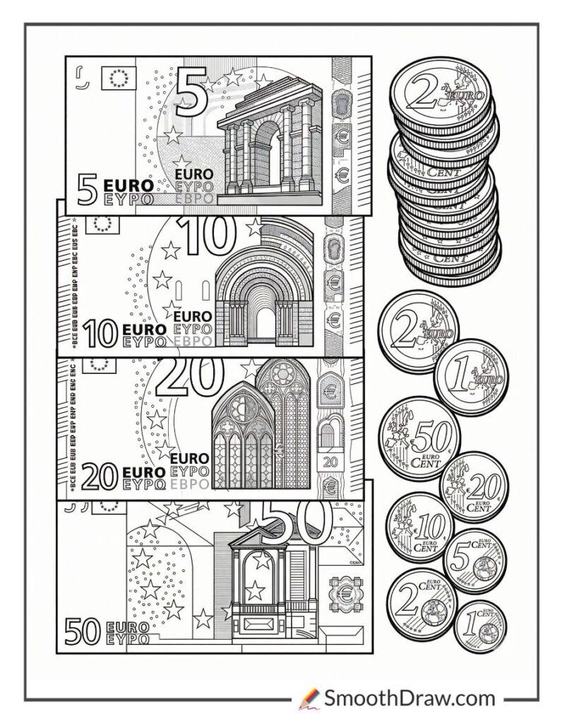 Money Pattern Coloring 56 Money Coloring Pages (Free Printable PDFs)