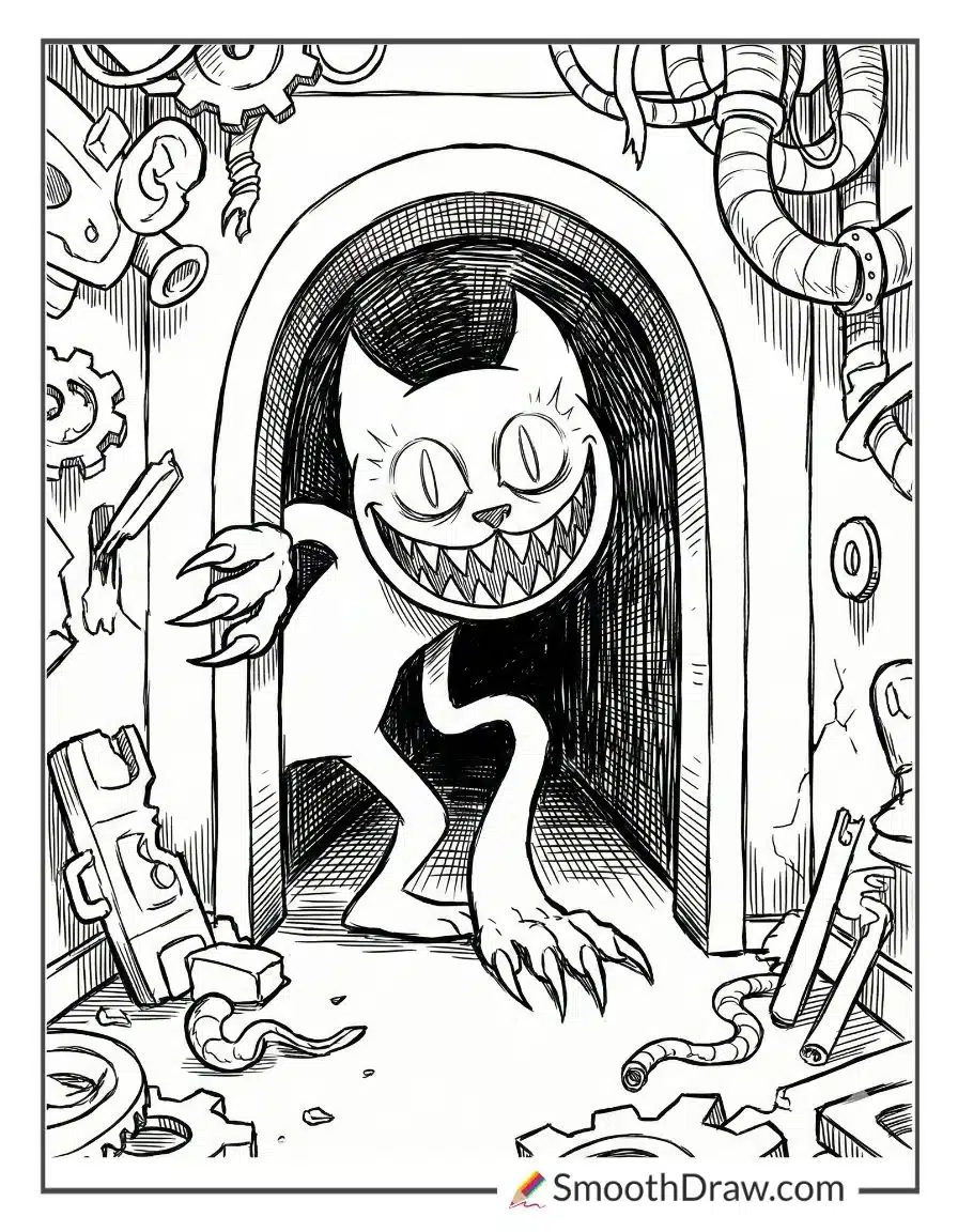 Evil Catnap Coloring Page