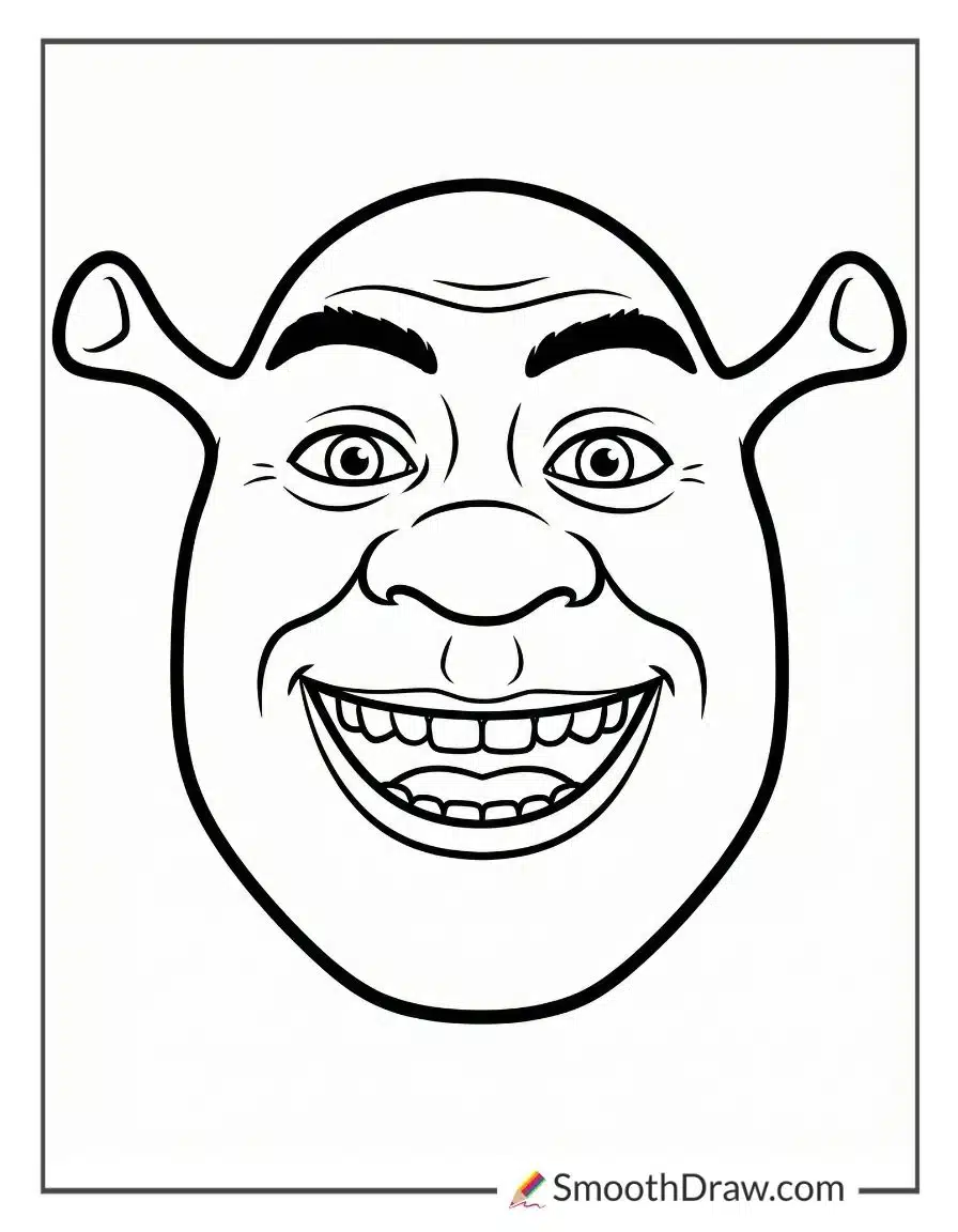 Face Shrek Coloring Pages