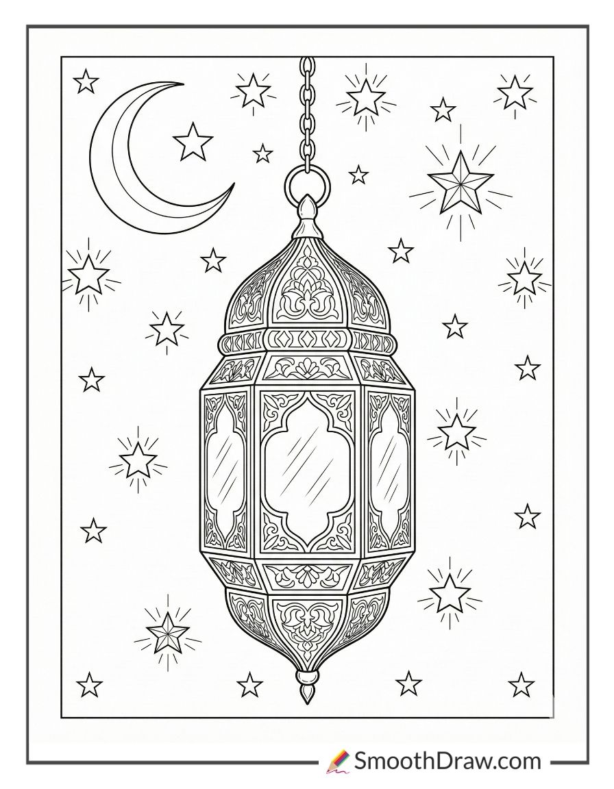 Fanoos Ramadan Lantern Coloring Page