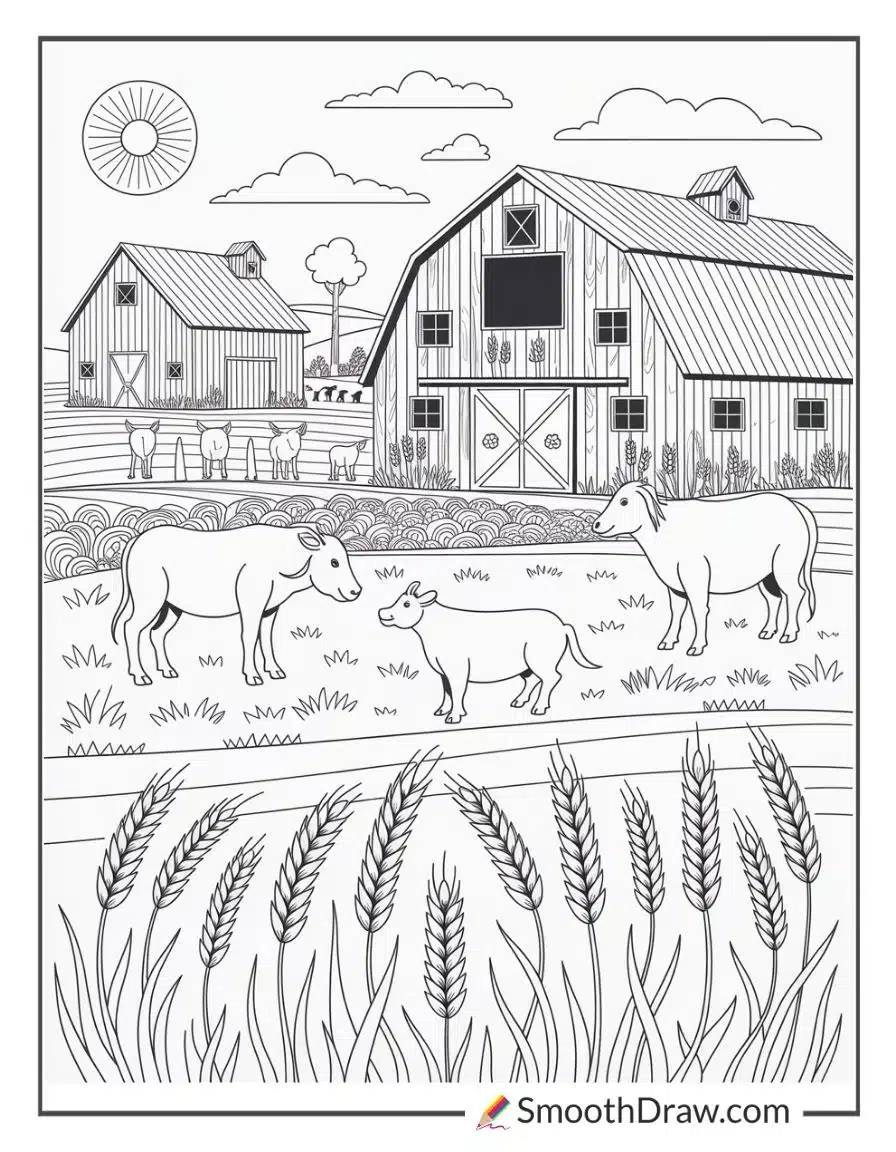 farm coloring pages for adults