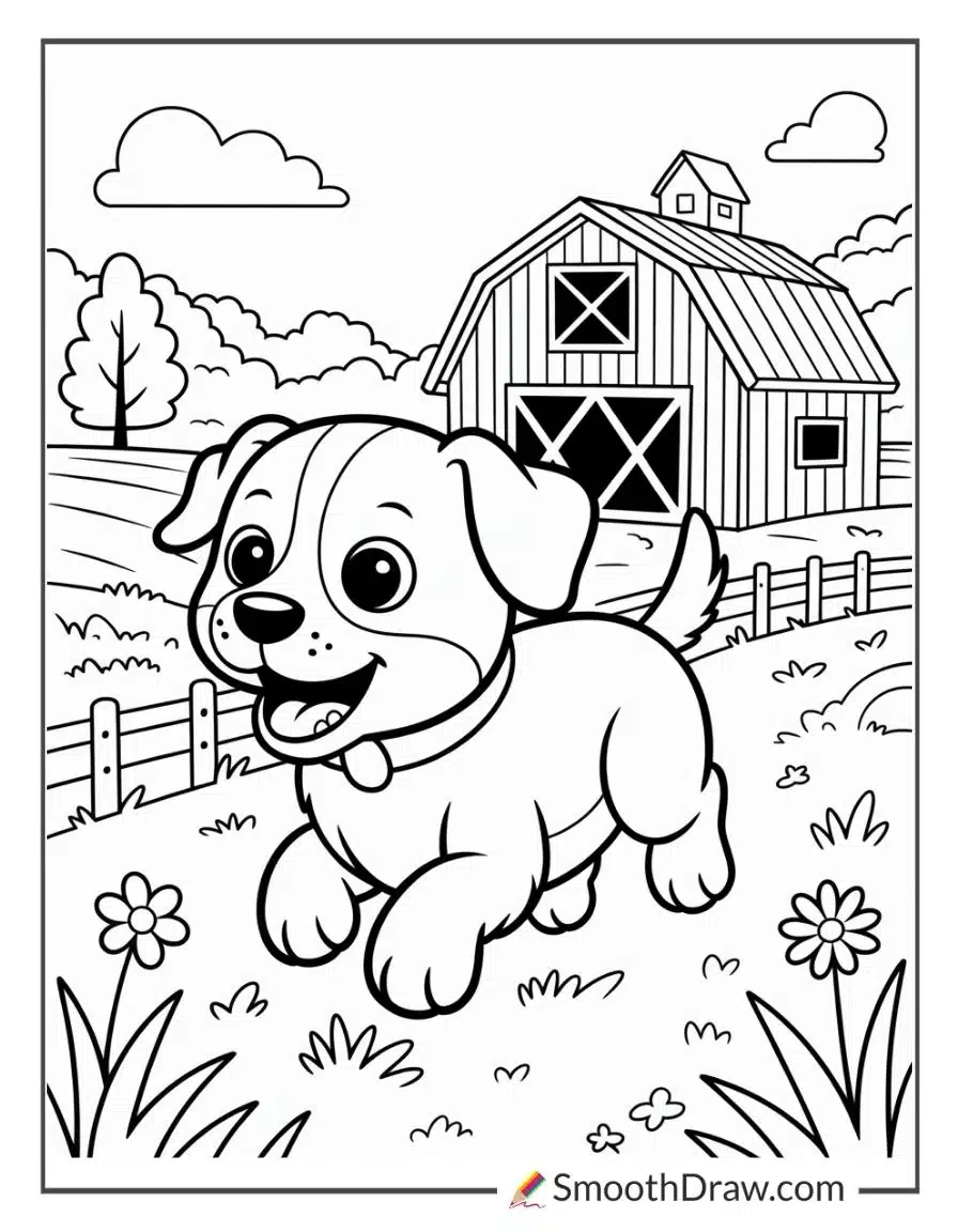 farm dog coloring page