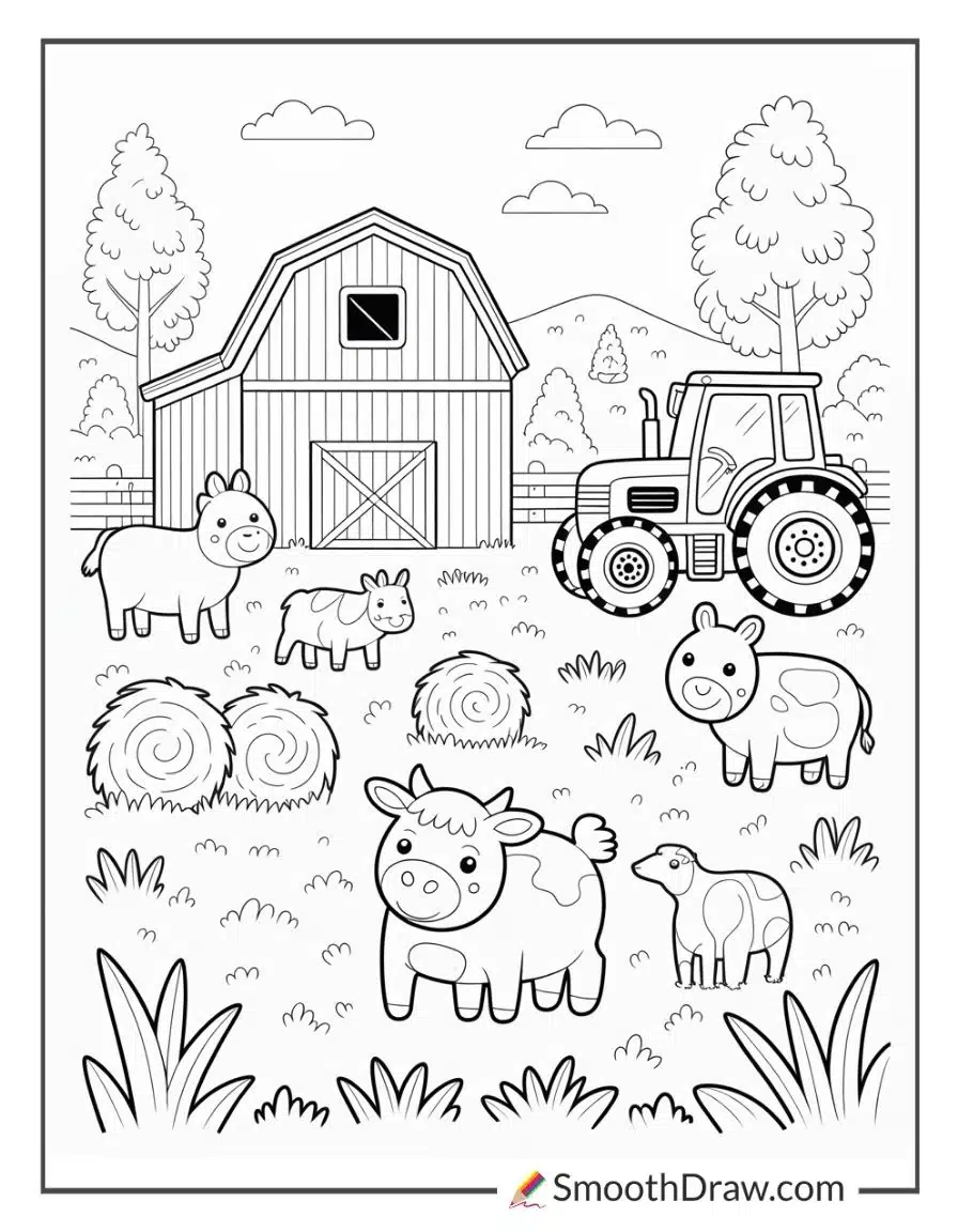 farm yard coloring page