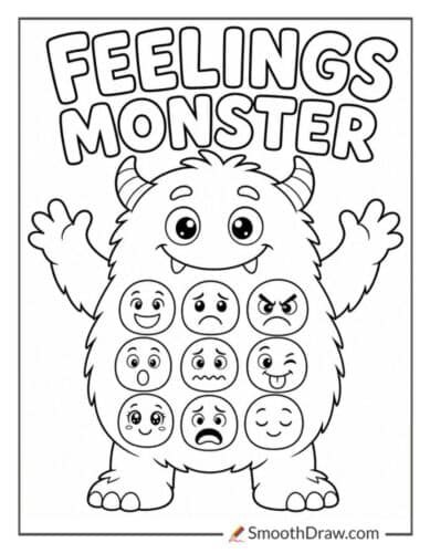 Feelings Monster Coloring Page