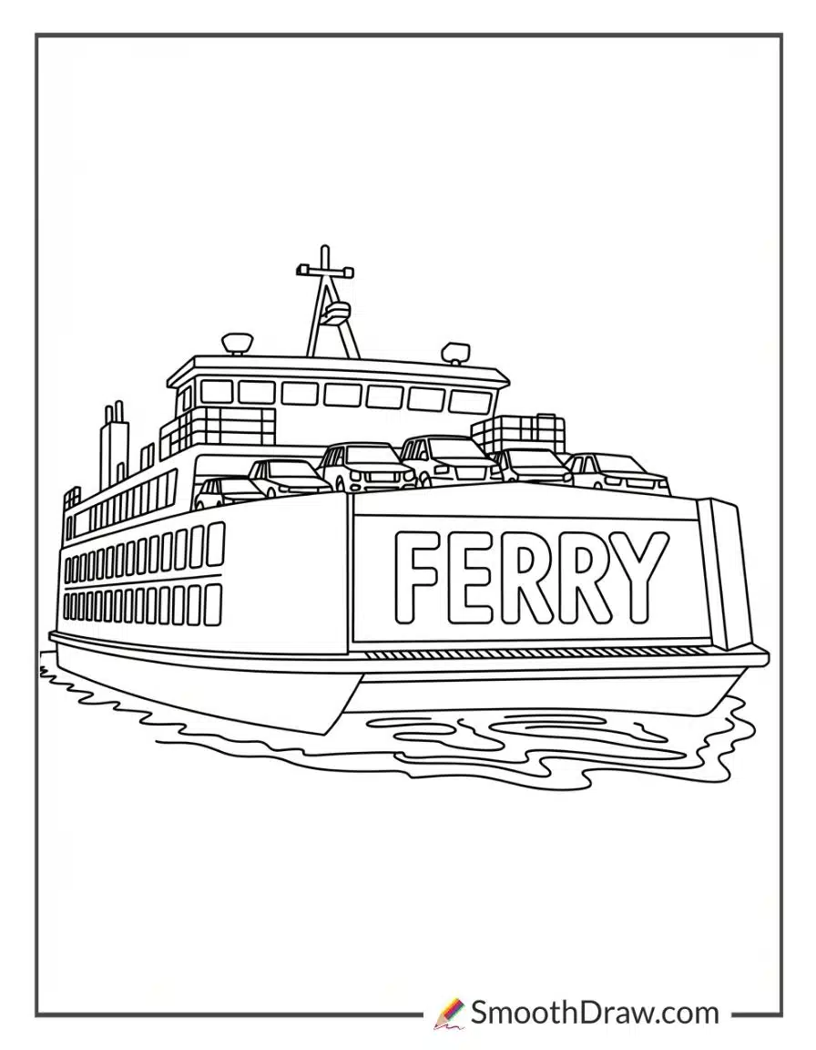 Ferry Boat Coloring Pages