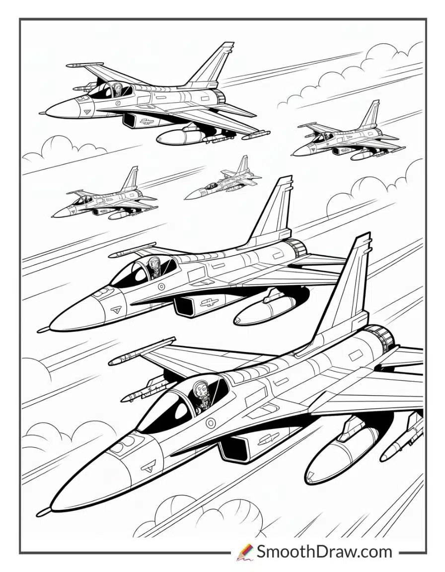 Fighter Plane Coloring Pages