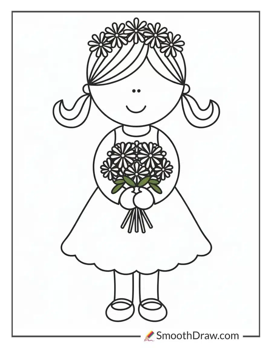 flower girl coloring pages
