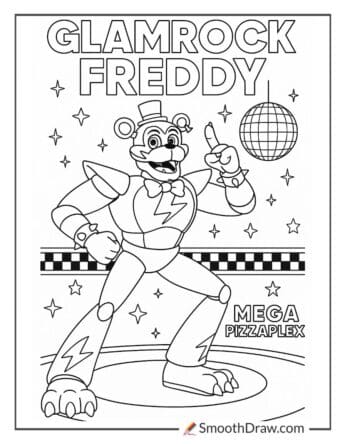 fnaf glamrock freddy coloring pages