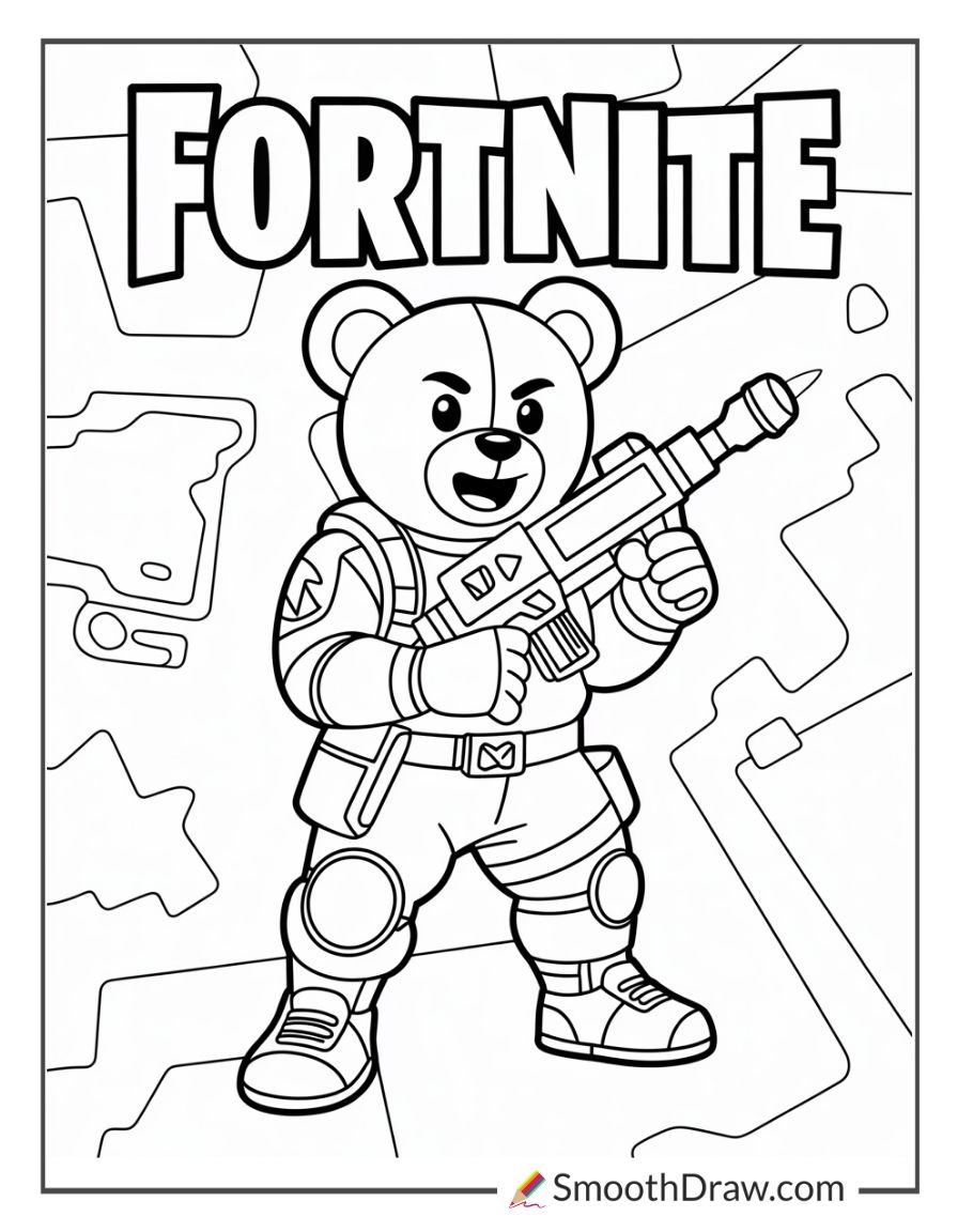 Fortnite Teddy Bear Coloring Pages