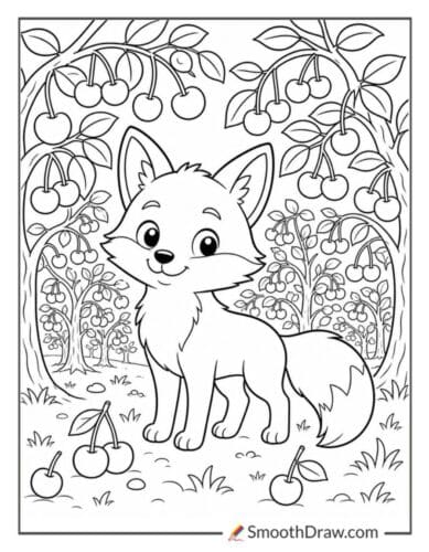 Fox In A Cherry Orchard